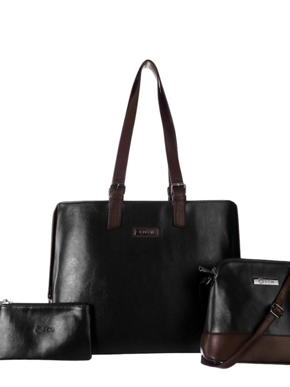 3pcs Vegan Tote Set for Women-Stylish Top Handle Laptop Bag Purse Sling Handbag